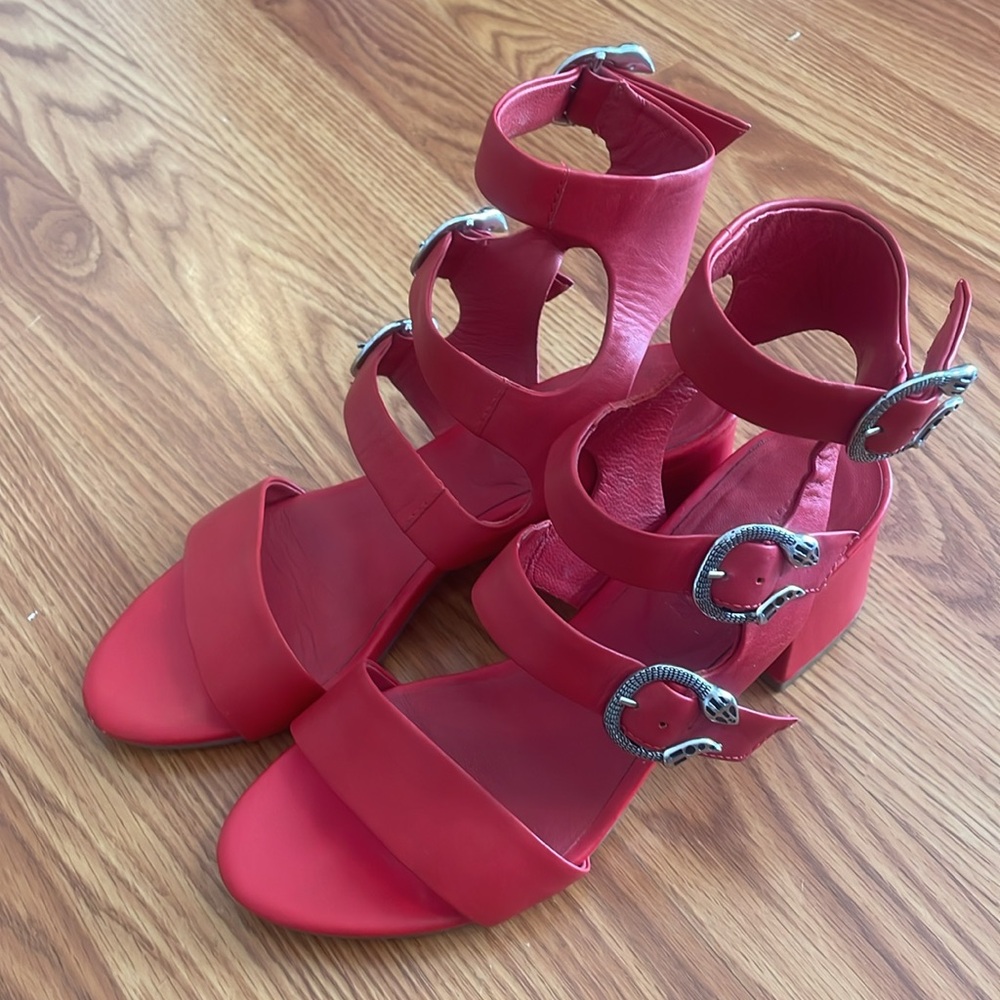 Genuine Leather Red Gladiator Sandals